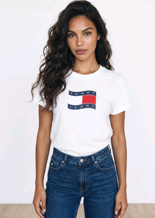 T-shirt Donna Tommy Hilfiger Jeans con Stampa