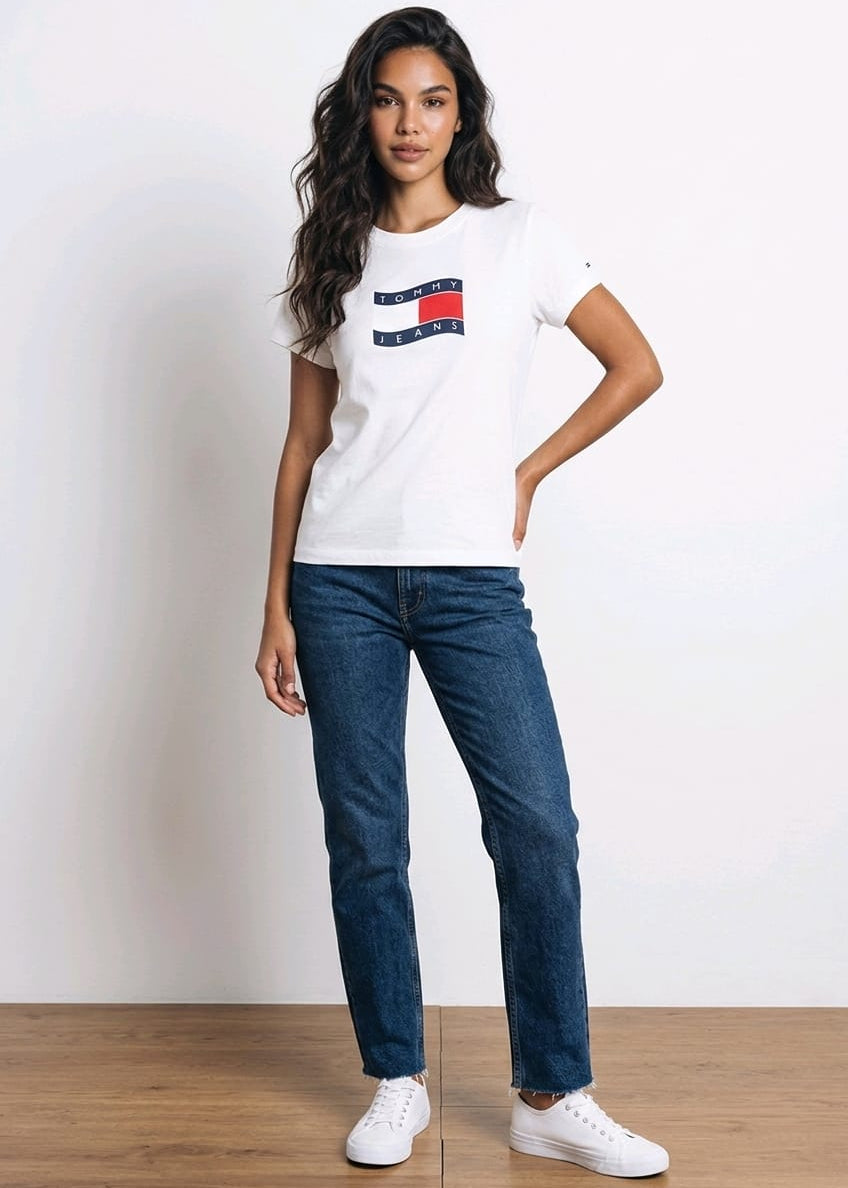 T-shirt Donna Tommy Hilfiger Jeans con Stampa