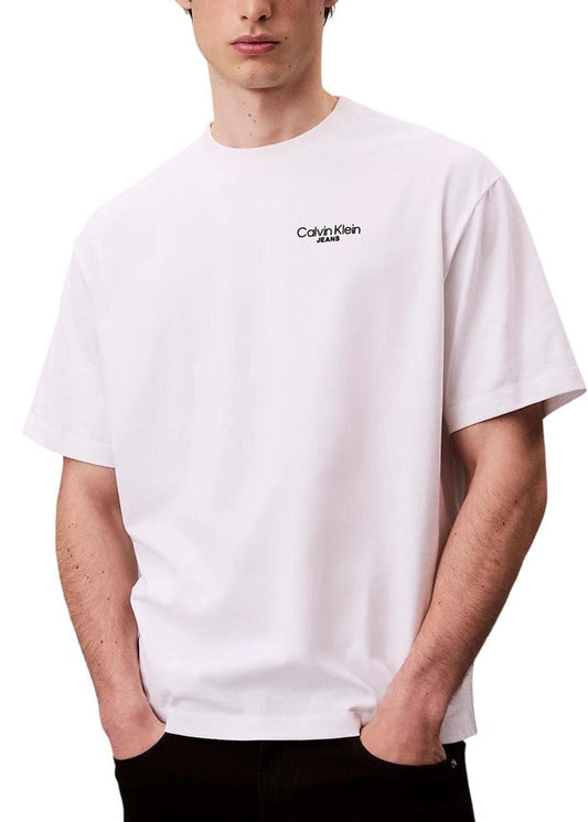 T-shirt Uomo Calvin Klein Jeans Bianca in Cotone