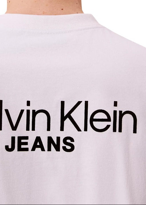 T-shirt Uomo Calvin Klein Jeans Bianca in Cotone