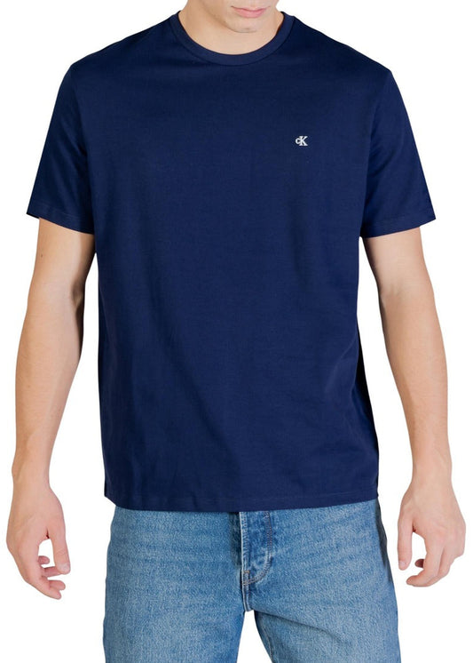 T-shirt Uomo Calvin Klein Jeans Blu con Logo Monogram