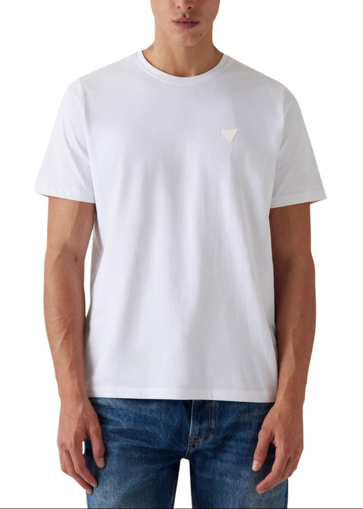 T-shirt Uomo Guess Bianca in Cotone e Modal