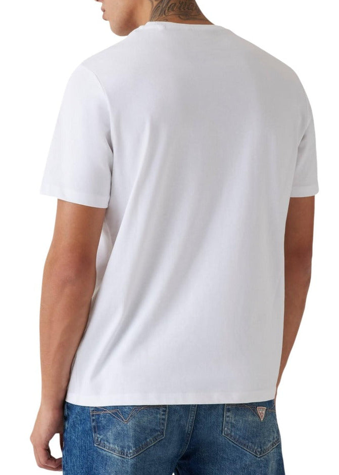 T-shirt Uomo Guess Bianca in Cotone e Modal