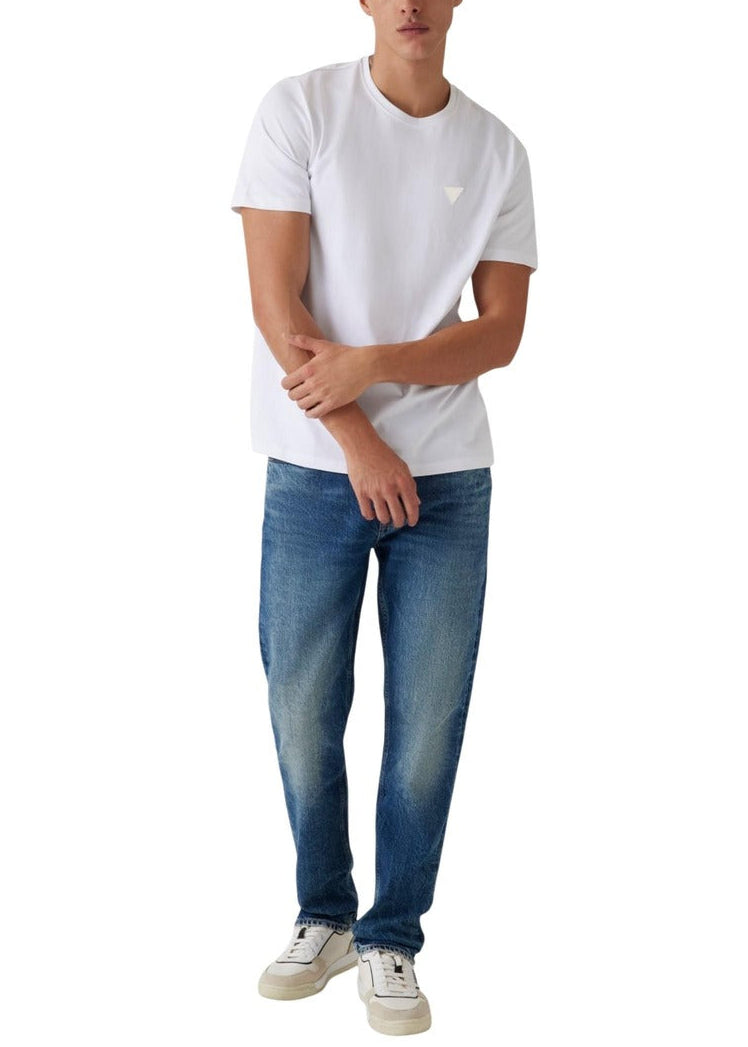 T-shirt Uomo Guess Bianca in Cotone e Modal