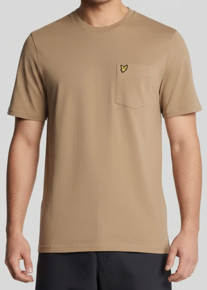 T-shirt Uomo Lyle & Scott Marrone con Stampa e Tasca