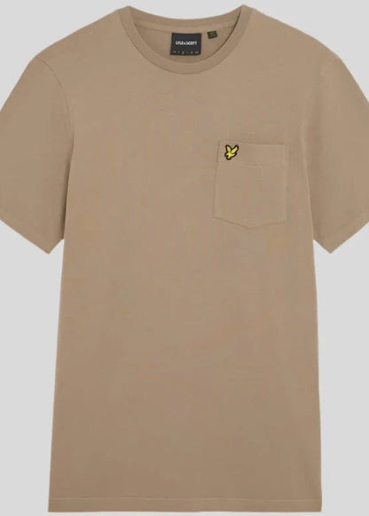 T-shirt Uomo Lyle & Scott Marrone con Stampa e Tasca