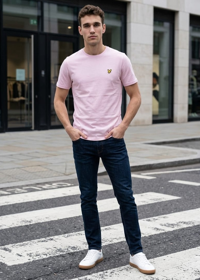 T-shirt Uomo Lyle & Scott Rosa con Stampa
