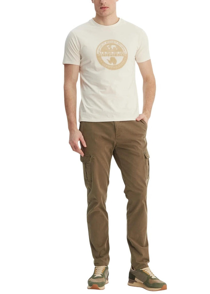 T-shirt Uomo Napapijri Bianca in Cotone con Stampa