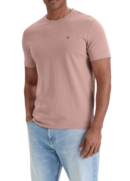 T-shirt Uomo Napapijri Rosa in Cotone