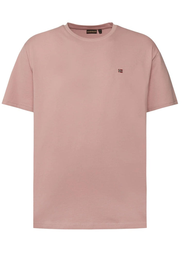 T-shirt Uomo Napapijri Rosa in Cotone