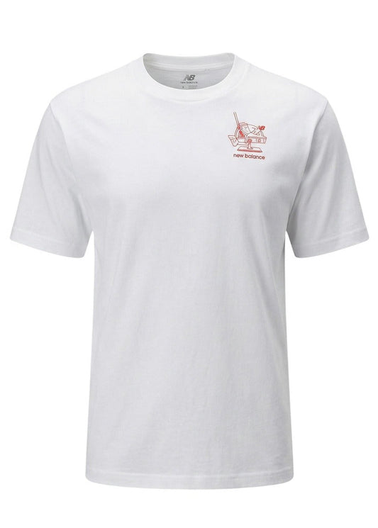 T-shirt Uomo New Balance Bianca in Cotone con Stampa