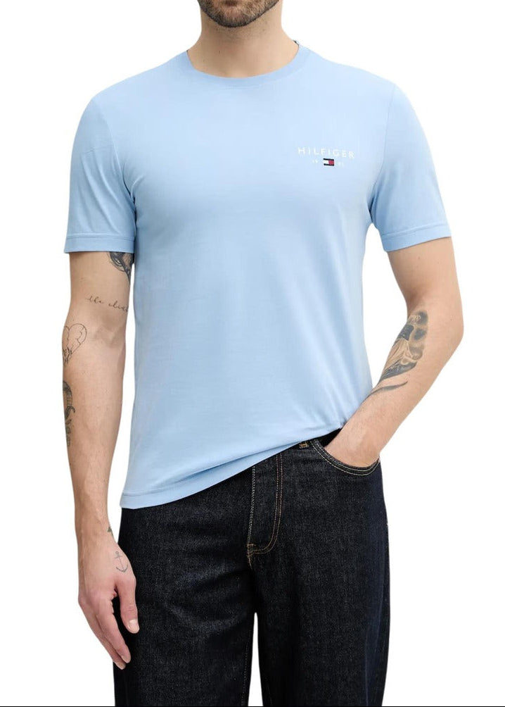 T-shirt Uomo Tommy Hilfiger Jeans Azzurra in Cotone