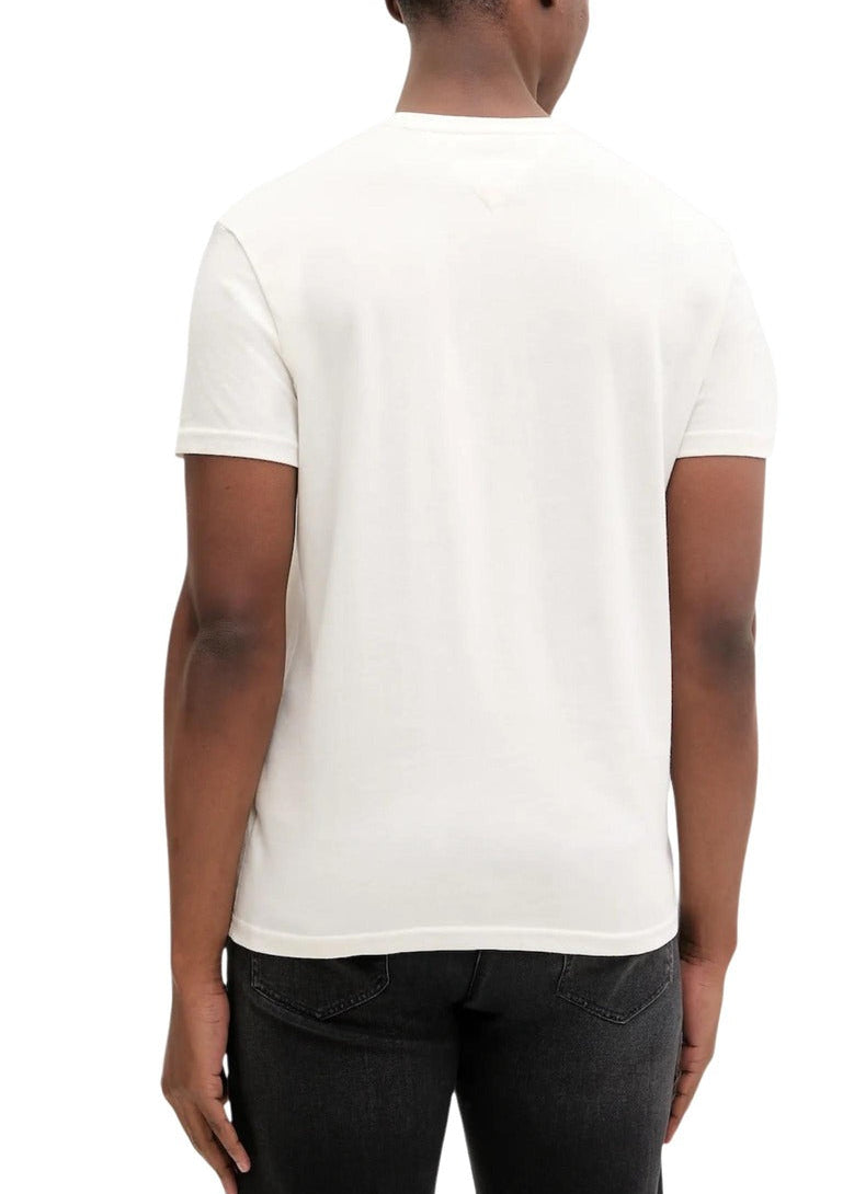 T-shirt Uomo Tommy Hilfiger Jeans Bianca in Cotone Organico con Stampa