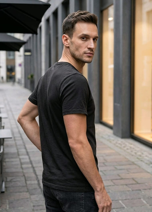 T-shirt Uomo Tommy Hilfiger Jeans Nera con Stampa