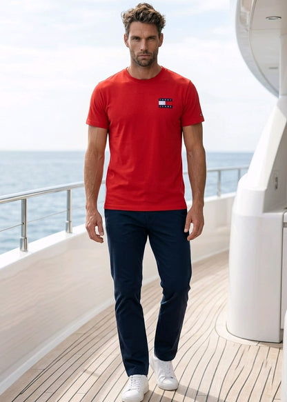 T-shirt Uomo Tommy Hilfiger Jeans Rossa Essential