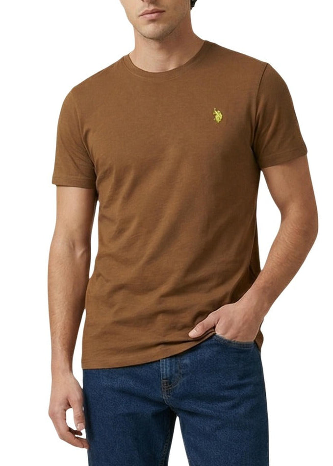 T-shirt Uomo U.S. Polo Assn. Marrone in Cotone