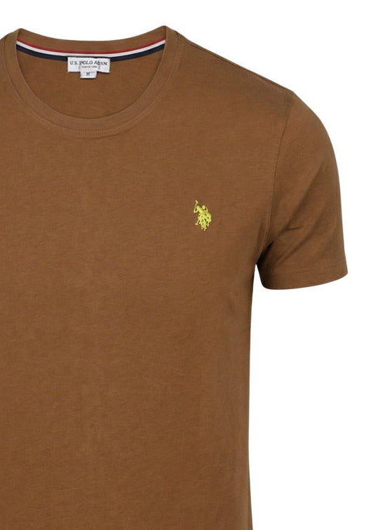 T-shirt Uomo U.S. Polo Assn. Marrone in Cotone