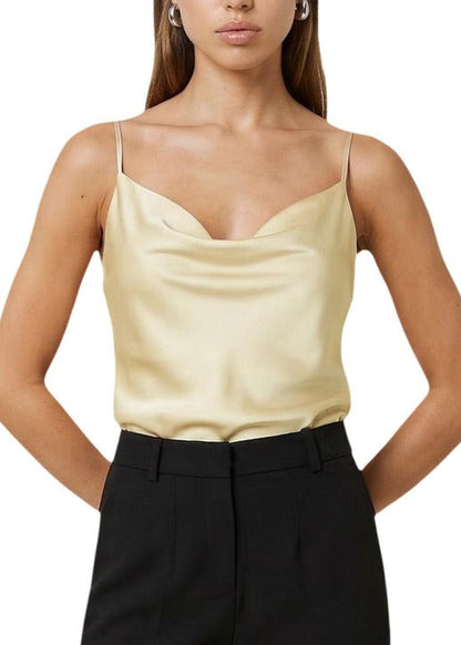 Top Donna Artigli Giallo con Scollo a V