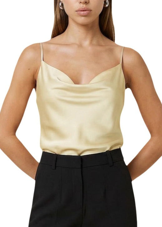 Top Donna Artigli Giallo con Scollo a V