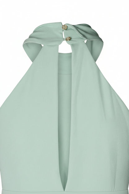 Top Donna Artigli Verde Smanicato con Scollo Alto