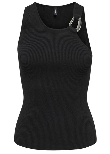 Top Donna Only Nero Smanicato in Viscosa