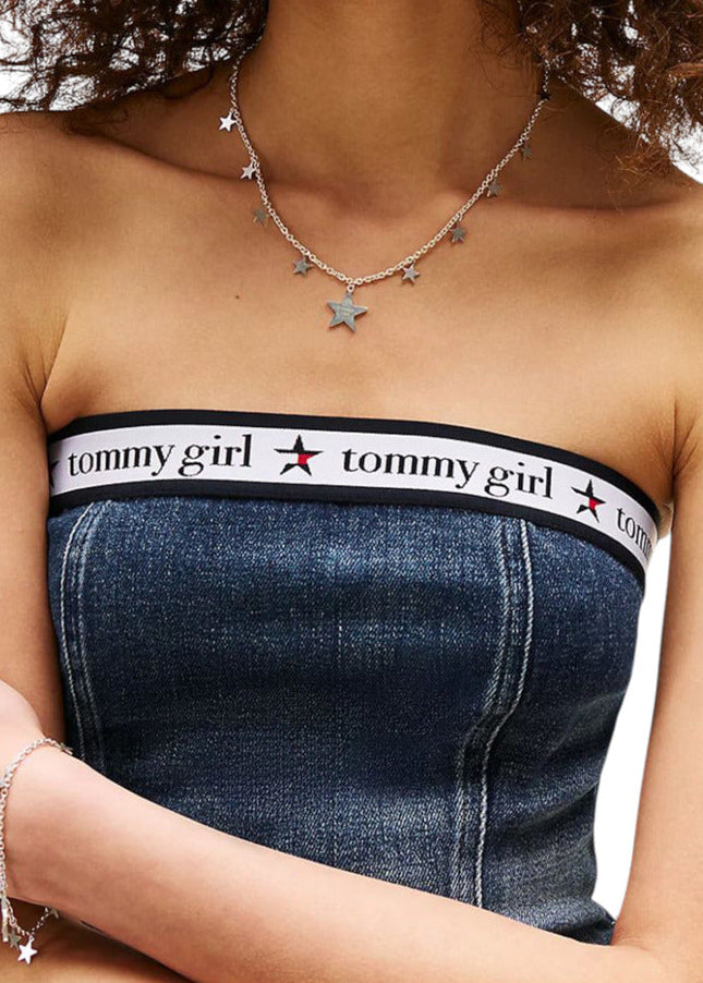 Top Donna Tommy Hilfiger Jeans Blu con Stampa