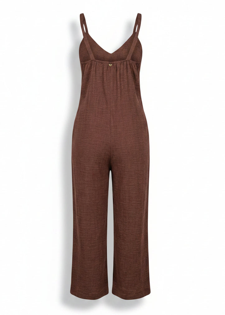 Tuta Donna Artigli Marrone Spalline Scollo V | Velvora