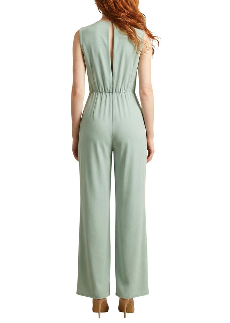 Tuta Donna Artigli Verde Smanicata con Scollo a V