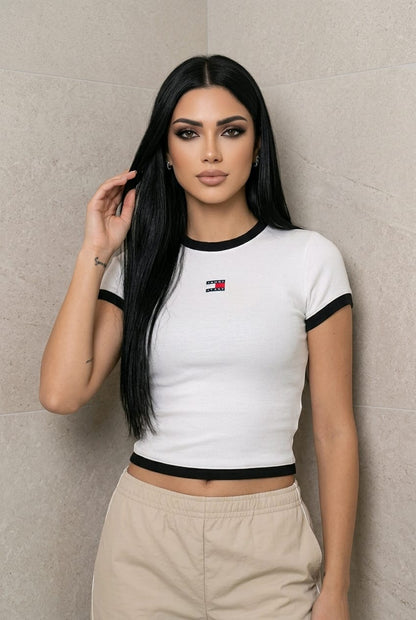T-shirt Donna Tommy Hilfiger Jeans Nera Essential