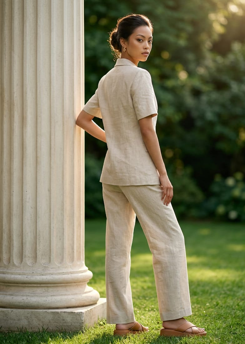 Pantaloni Donna Only Straight Beige