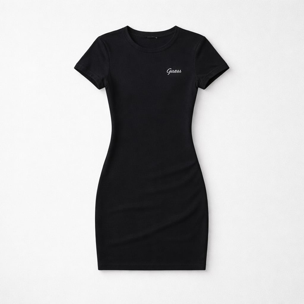 Abito Donna Guess Nero con Scollo Alto