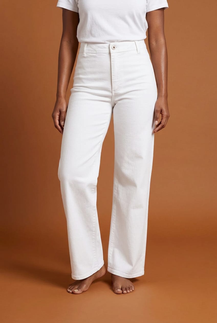 Pantaloni Donna Jacqueline De Yong Bianchi in Cotone
