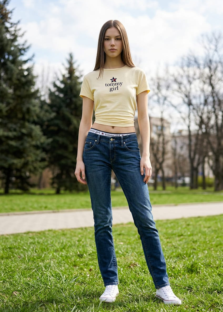 T-Shirt Donna Tommy Hilfiger Jeans Bianca