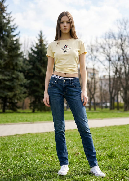 T-Shirt Donna Tommy Hilfiger Jeans Bianca