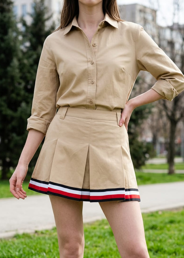Gonna Donna Tommy Hilfiger Jeans Mini Beige