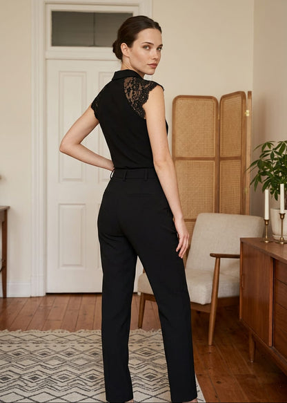 Top Donna Morgan De Toi Nero Smanicato