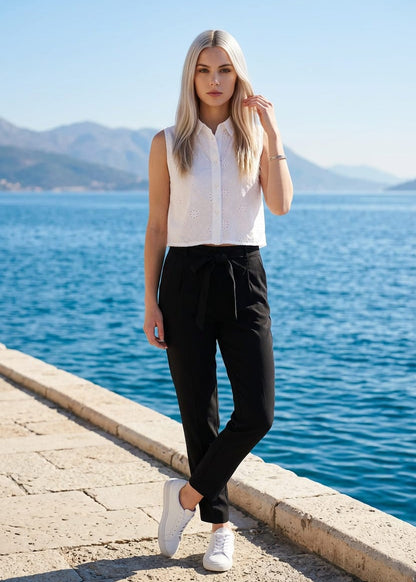 Blusa Donna Only Smanicata Scollo Tondo