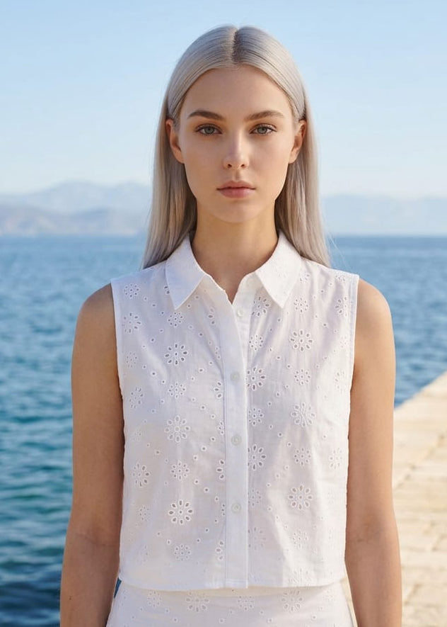 Blusa Donna Only Smanicata Scollo Tondo