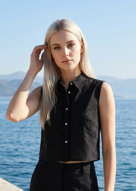 Blusa Donna Only Smanicata Scollo Tondo