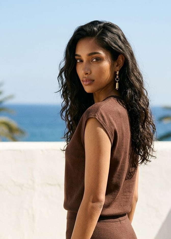 Maglia Donna Morgan De Toi Marrone Smanicata