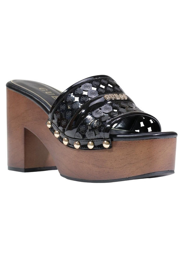 Zoccoli Donna Guess Neri con Plateau e Tacco Largo