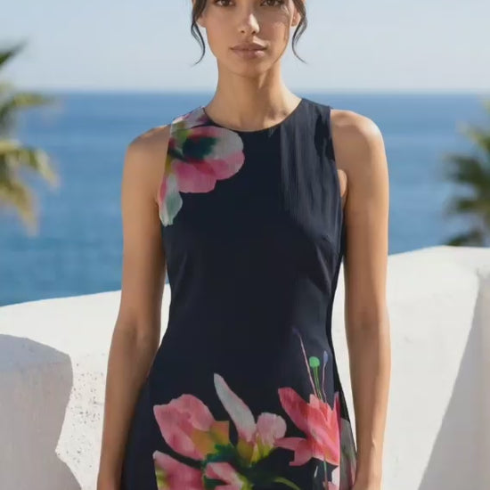 Abito Donna Desigual Nero Floreale Smanicato1