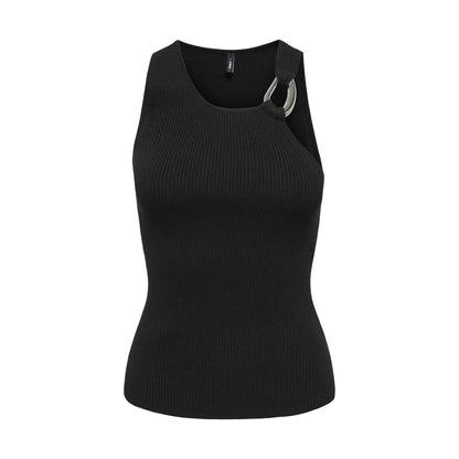 Top Donna Only Nero Smanicato in Viscosa