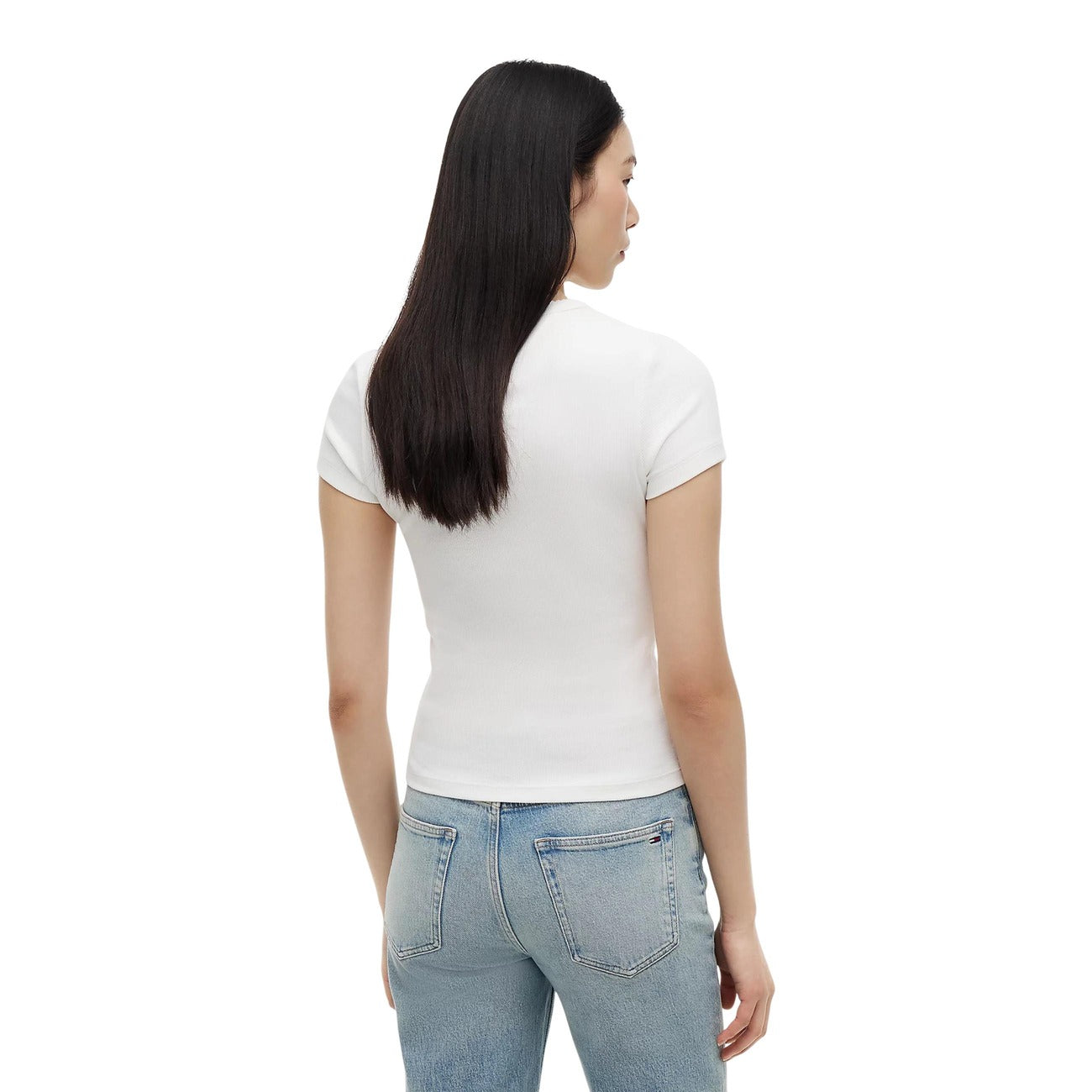 T-Shirt Donna Tommy Hilfiger Jeans Manica Corta Bianca