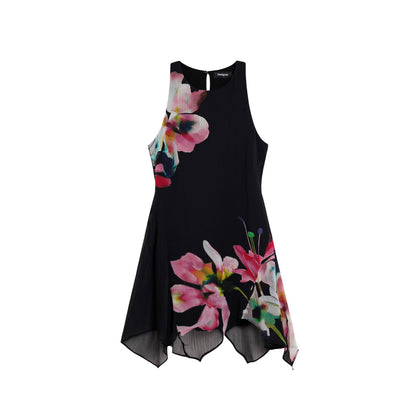 Abito Donna Desigual Nero Floreale Smanicato