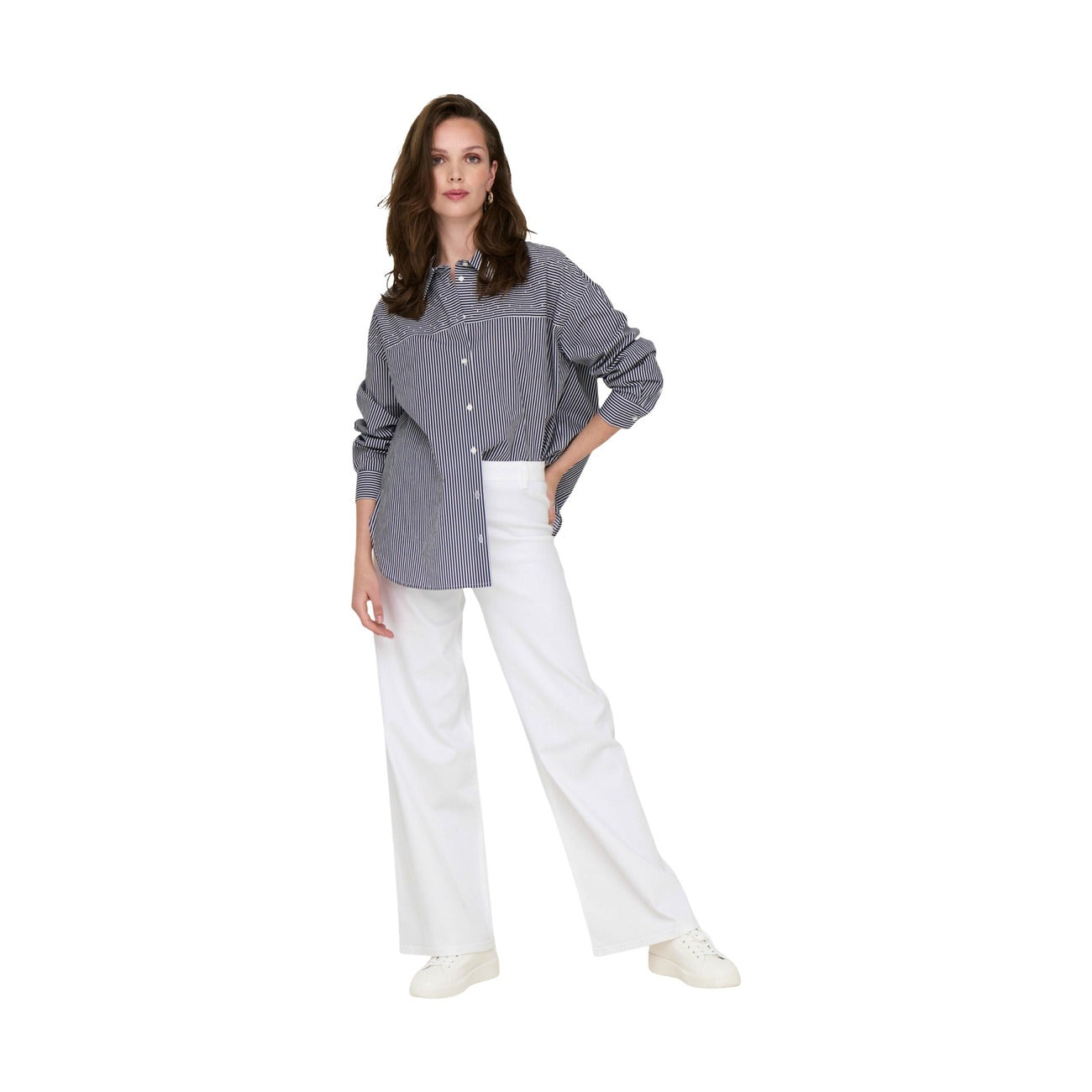 Pantaloni Donna Jacqueline De Yong Bianchi in Cotone