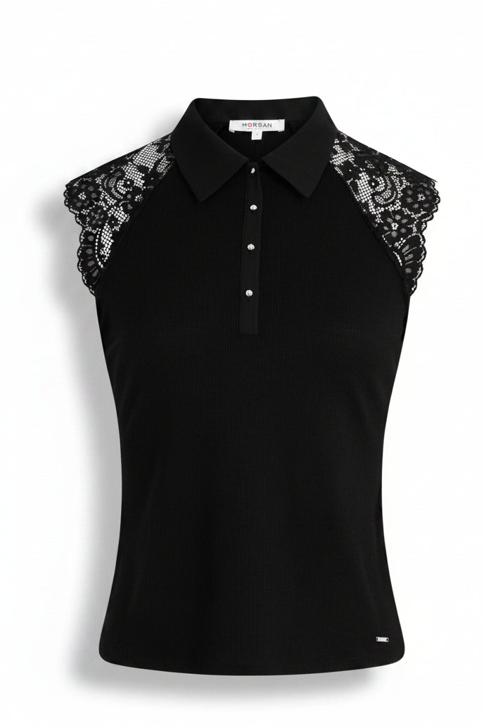 Top Donna Morgan De Toi Nero Smanicato