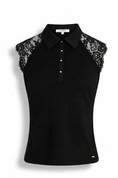Top Donna Morgan De Toi Nero Smanicato
