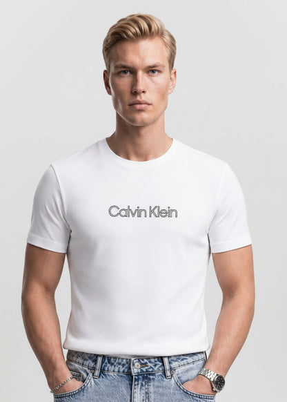 T-Shirt Uomo Calvin Klein Jeans Bianca Manica Corta