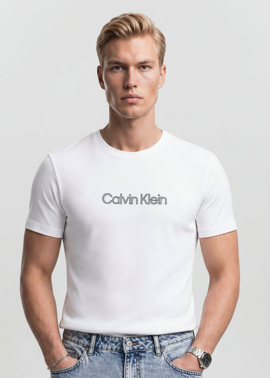 T-Shirt Uomo Calvin Klein Jeans Bianca Manica Corta